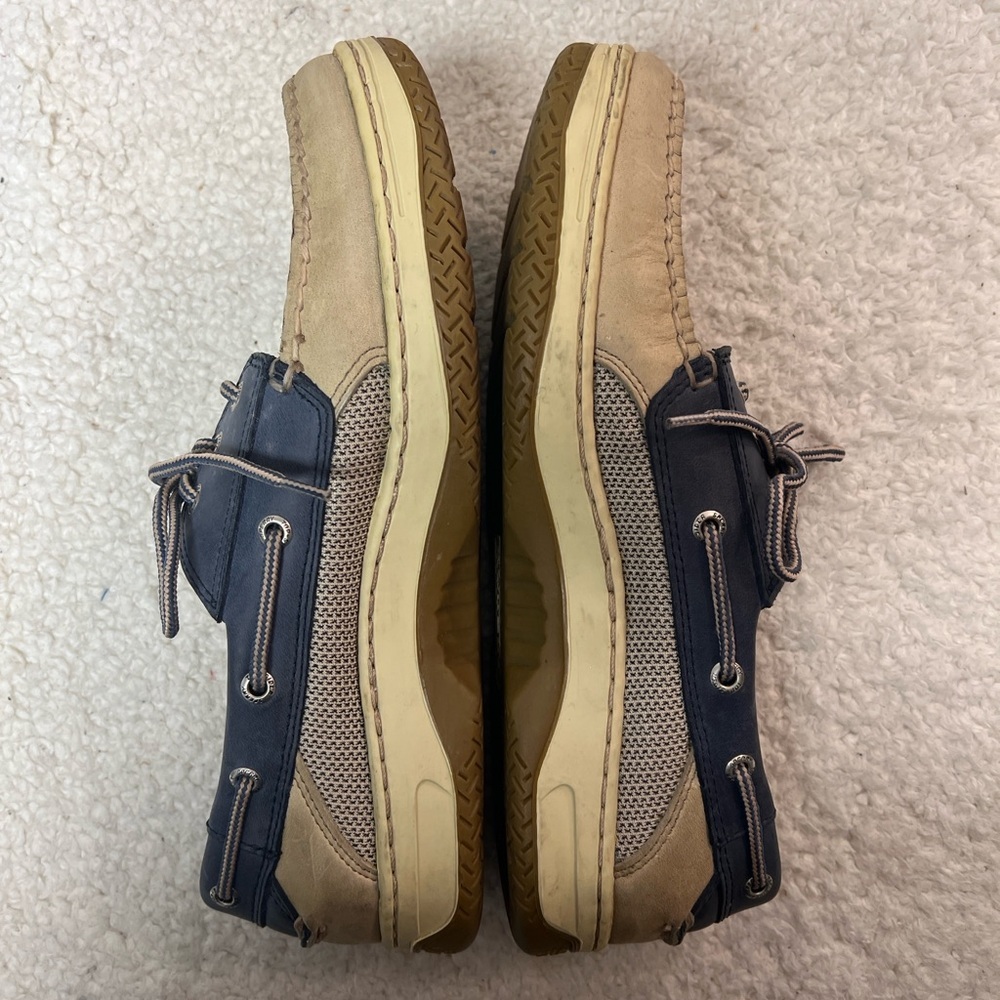 🎉 HP Sperry Top-Sider Tarpon 2 Eye Tan/Beige/Navy Shoes Men's Size 10M - Picture 7 of 10